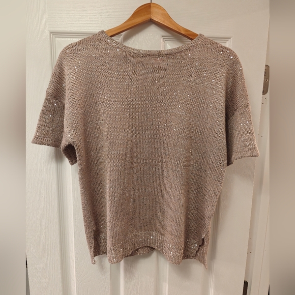 WD.NY Sweaters - Short sleeve lightweight sequin sweater size Medium